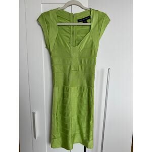 French Connection Women's Bright Green Bandage Bodycon Mini Dress, Size 4, EUC